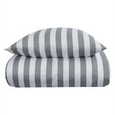 Bäddset - 100% bomullssatin - Nordic Stripe - Grå ränder