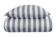 Påslakanset till dubbeltäcke - Nordic Stripe grå - Randigt - 100% bomullssatin - 200x200cm