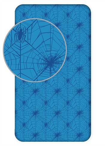 Barnlakan 90x200 cm - Blå Spiderman lakan - 100% Bomull - Dra-på-lakan till madrass.
