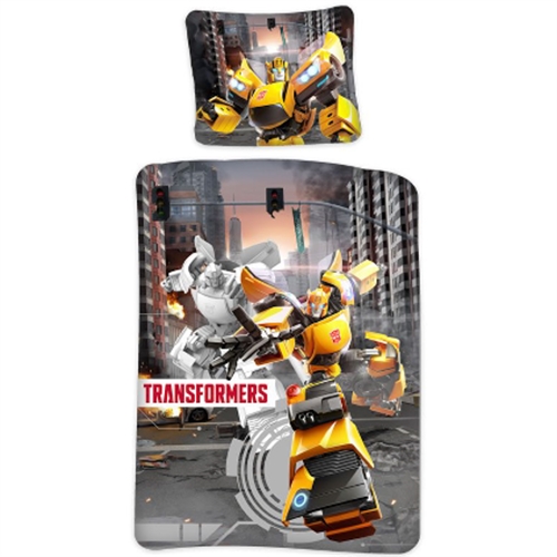 Transformers sengetøy 140x200 cm - Bumblebee og Jazz - Dynetrekk med vendbart design - 100% bomulls sengesett