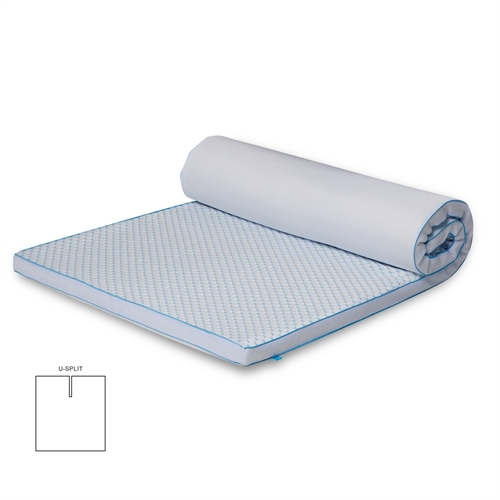 Kylande U-split övermadrass - 160x200 cm 5 cm hög - 5 zoner - Memoryskum övermadrass - SLEEP TECH by Borg