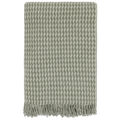 Ullpläd - 100 % Ren ny ull   - Høie of Scandinavia ullpläd - Teide dämpad grön - 120x180 cm