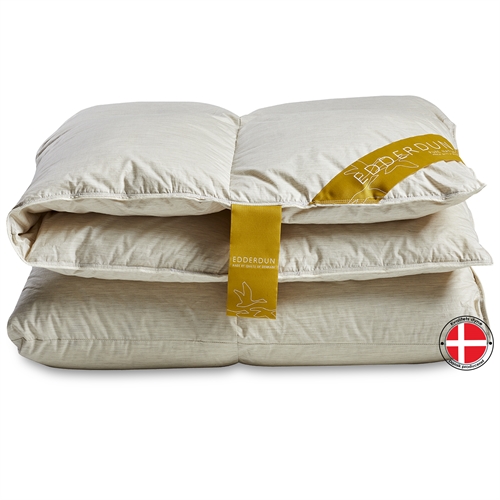 Edderdunsdyne 140x200 cm - Varm helårsdyna med 100% edderdun och kashmir överdrag - Exklusiv dansktillverkad dyna