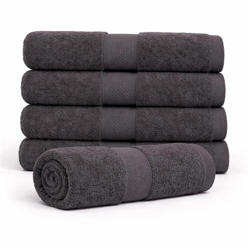 Bomullshandduk - 100% bomull - Badhandduk 70x140 cm - Diamant - Antracitgrå