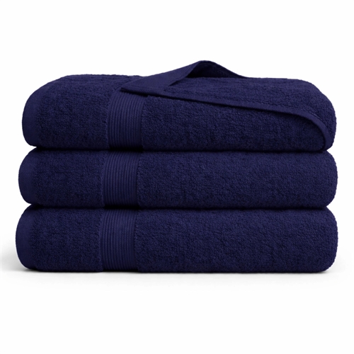 Bambu handduk - Badlakan 100x150 cm - Bambu/bomull - Mörkblå