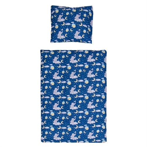 Baby sengetøy 70x100 cm - Elefanter, stjerner & måner - 100% myk bomull