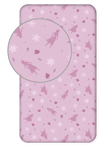 Barnlakan 90x200 cm - Ljusrosa Frozen-lakan - 100% Bomull - Dra-på-lakan till madrass.