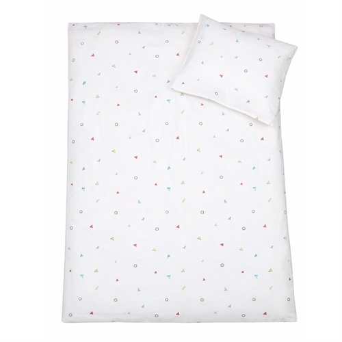 Junior sängkläder 100x140 cm - Råvitt påslakanset med små frukter - 100% mjukt bomullssänglinne