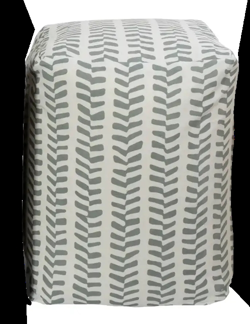 Puff - 28x28x40 cm - Ljusgrå med mönster - Praktisk puff från Nordstrand Home