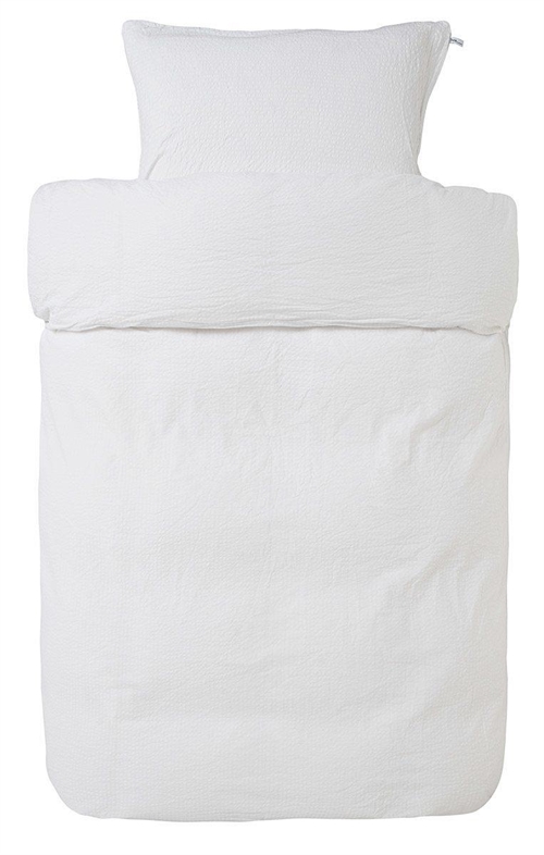 Vävd kräpp sängkläder för barn - 100x140 cm - Allergivänligt vittbäddset med kräpp i 100% bomull - Høie of Scandinavia Pure White