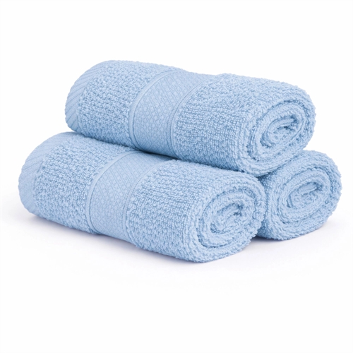 Bomullstvättlapp - 100% bomull - Tvättlapp 30x30 cm - Diamant - Ljusblå