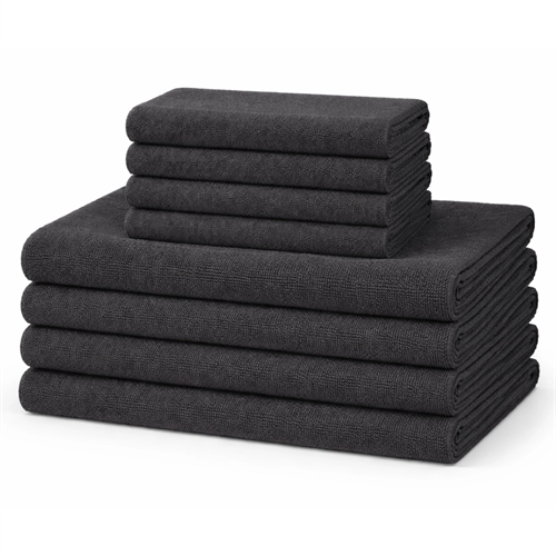 Microfiberhanddukar - Lättviktshanddukar - 8-pack - Mörkgrå