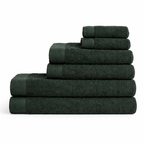 Bomullshanddukar - 100% bomull - 6-pack - Vallmo - Mörkgrön