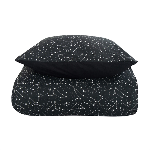 Sängkläder 200x220 cm - Zodiac black - Stjärnbild - Dubbelt påslakan i 100% bomull - Borg Living