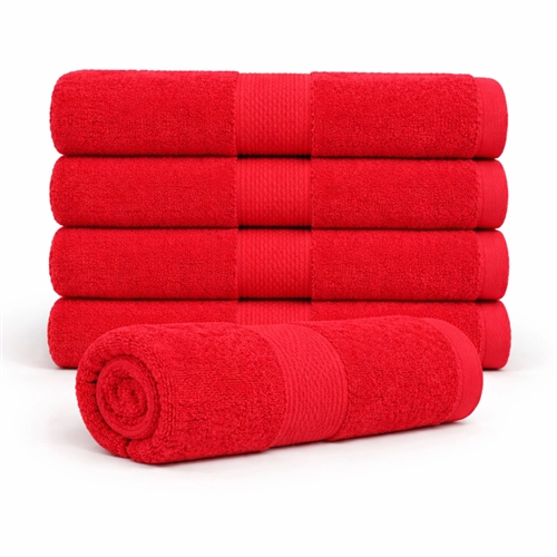 Bomullshandduk - 100% bomull - Badhandduk 70x140 cm - Diamant - Röd