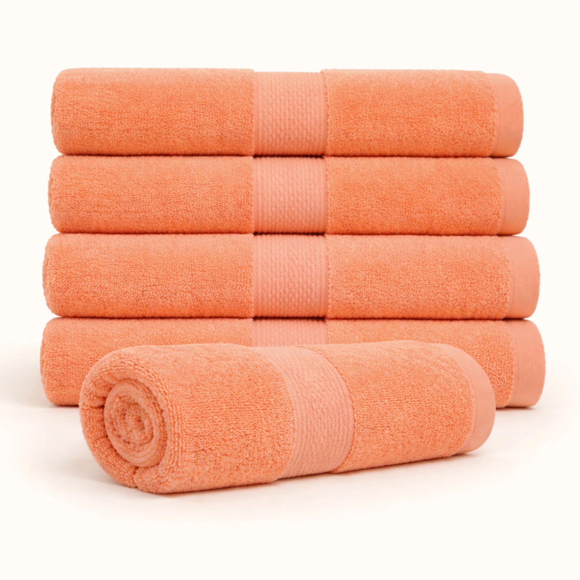 Bomullshandduk - 100% bomull - Badhandduk 70x140 cm - Diamant - Orange
