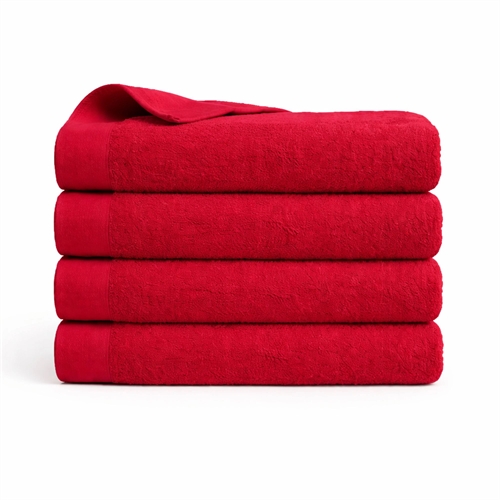 Bomullshandduk - 100% bomull - Badhandduk 70x140 cm - Vallmo - Röd