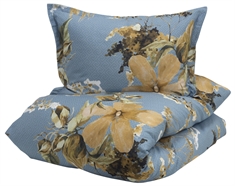 Turiform sängkläder - 140x200 cm - Solblå - Blommiga sängkläder - 100% bomull satin bäddset