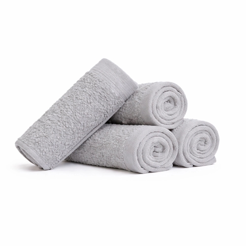 Bomullstvättlappar - 100% bomull - Tvättlappar 30x30 cm - 4-pack - Vallmo - Ljusgrå